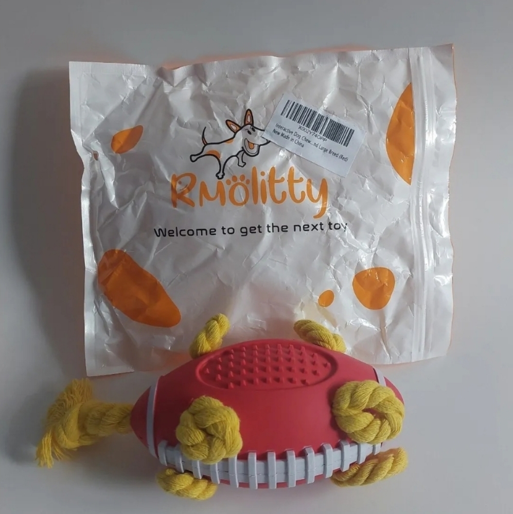 Rmolitty Dog Toy for Aggressive chewers‎ Breed red yellow